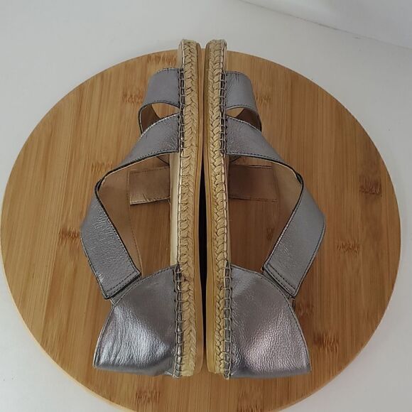 Laro Beach Metallic Pewter Espadrilles Women's Size 40 - Picture 8 of 10
